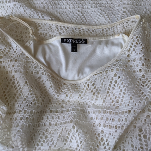 Express Off-white Pointelle Dress - Picture 3 of 3